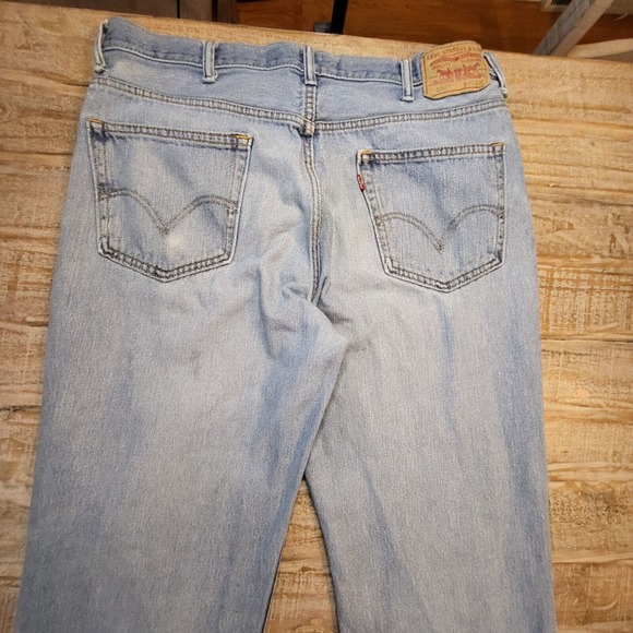 Levi Strauss 550 Mens 38x29 Relaxed Fit Straight Leg Denim Jeans Blue Distressed - Picture 7 of 9